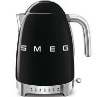 Smeg KLF04BLEU rychlovarná konvice, 1,7 l (7 šálků), 2400 W, styl 50. let, řízení teploty, 7 programů, černá