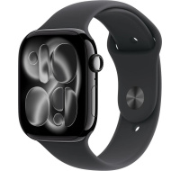 Apple Watch Series 11 GPS 46mm Jet Black Aluminium Case with Black Sport Band - M/L