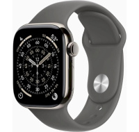 Apple Watch Series 11 GPS + Cellular 42mm Natural Titanium Case with Stone Grey Sport Band - S/M