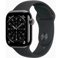 Apple Watch Series 11 GPS + Cellular 42mm Slate Titanium Case with Black Sport Band - S/M