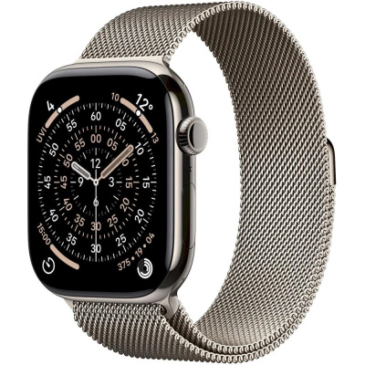 Apple Watch Series 11 GPS + Cellular 46mm Natural Titanium Case with Natural Milanese Loop - M/L