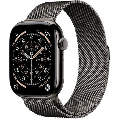 Apple Watch Series 11 GPS + Cellular 42mm Slate Titanium Case with Slate Milanese Loop