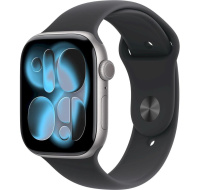 Apple Watch Series 11 GPS + Cellular 46mm Space Grey Aluminium Case with Black Sport Band - M/L