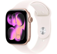 Apple Watch Series 11 GPS + Cellular 46mm Rose Gold Aluminium Case with Light Blush Sport Band - S/M