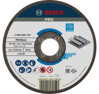 Bosch řezací kotouč PRO Metal, 115 × 2,5 × 22,23 mm, oSa