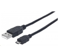 MANHATTAN Hi-Speed USB Device Cable, Type-A Male / Micro-B Male, 3m, black