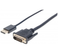 MANHATTAN kabel DisplayPort 1.2a Male to DVI-D 24+1 Male, 3 m, černý