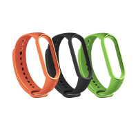 RhinoTech řemínek pro Xiaomi Mi Band 7, (3-pack), černá / oranžová / zelená