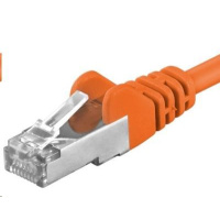 PREMIUMCORD Patch kabel CAT6a S-FTP, RJ45-RJ45, AWG 26/7 0,25m oranžová