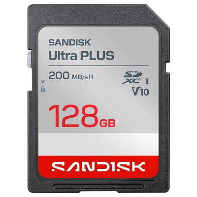Sandisk Ultra PLUS SDXC karta 128GB UHS-I, V10, U1, C10, (200MB/s)