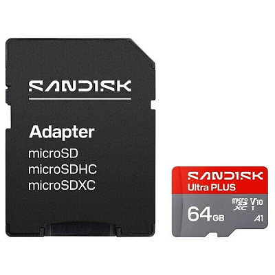 Sandisk Ultra PLUS micro SDHC karta 64GB UHS-I, V10, U1, C10, (150MB/s)