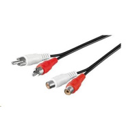 PREMIUMCORD Kabel prodlužovací audio 2x Cinch - 2x Cinch (RCA, M/F) 10m