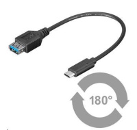 PREMIUMCORD Adaptér USB 3.1 C/male - USB 3.0 A/female, OTG, 0,2m