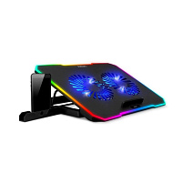 EVOLVEO CoolPro, chladící podložka pod notebook, 2x ventilátor, RGB podsvícení, černá