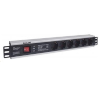 Intellinet 19" 1.5U Rackmount 6-Way Power Strip - German Type, rozvodný panel, 6x DE zásuvka, 3m kabel,přepěťová ochrana