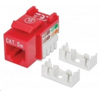 Intellinet Cat5e Keystone Jack, UTP, Red, Punch-down