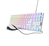 TRUST Sada klávesnice + myš GXT 798W 2v1 Gaming set, bílá