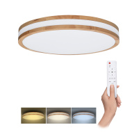 Solight LED osvětlení s dálkovým ovladačem Woody, 48W, 3360lm, 38cm, změna chromatičnosti, stmívatelné