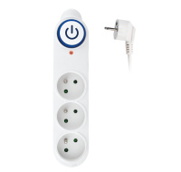 Solight přepěťová ochrana, 3 zásuvky, 1,5m, bílá
