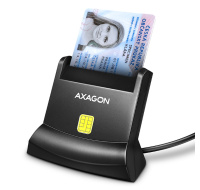 AXAGON CRE-SM4N, USB-A StandReader čtečka kontaktních karet Smart card (eObčanka), kabel 1.3m