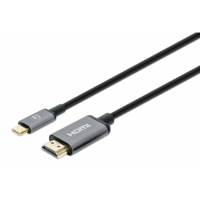 Manhattan kabel USB-C na HDMI, USB-C Male na HDMI Male, 1m, černá