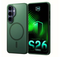 3mk ochranný kryt Smoke MagCase Green pro Samsung Galaxy S26