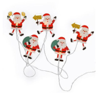 Solight LED okenní řetěz - Santa, 6x LED, přísavný, 120cm, 2x AA