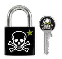 Master Lock Visací zámek z pevného hliníku 3430EURDSKULL - 30mm