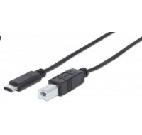 MANHATTAN Kabel USB 2.0 B - USB 3.1 C, (M/M), černý