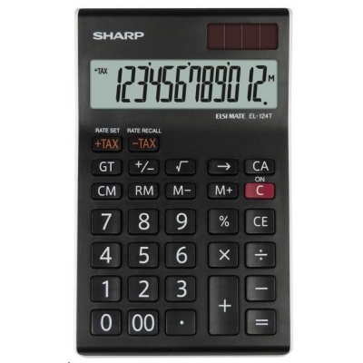 SHARP kalkulačka - EL-124TWH - černá