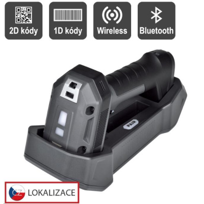 Virtuos CCD 2D průmyslová bezdrátová čtečka HW-857, USB, tmavě šedá