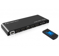 PremiumCord 4Kx2K@60Hz HDMI 2.0 switch 5:1 HDR, RS232 s dálkovým ovladačem