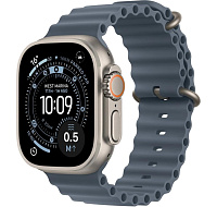 Apple Watch Ultra 3 GPS + Cellular 49mm Natural Titanium Case with Anchor Blue Ocean Band