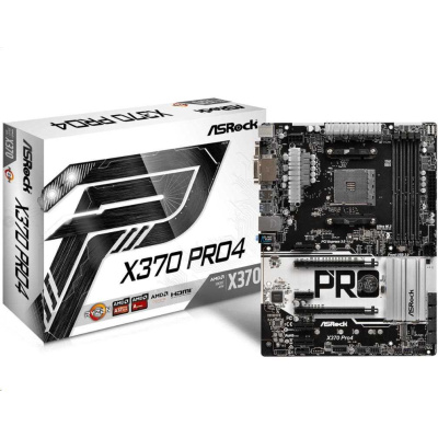 BAZAR - ASRock MB Sc AM4 X370 PRO4, AMD X370, 4xDDR4, VGA - Po opravě (Bez příšlušenství)