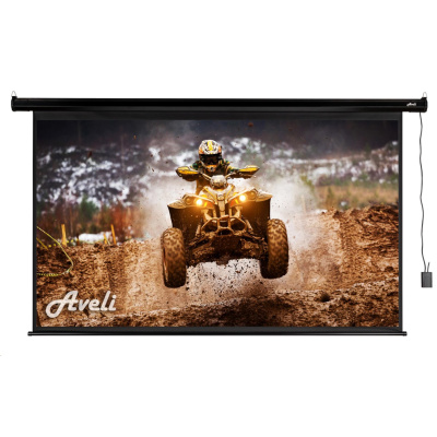 Elektrické projekční plátno AVELI, 204x115 (16:9) 92", černý tubus