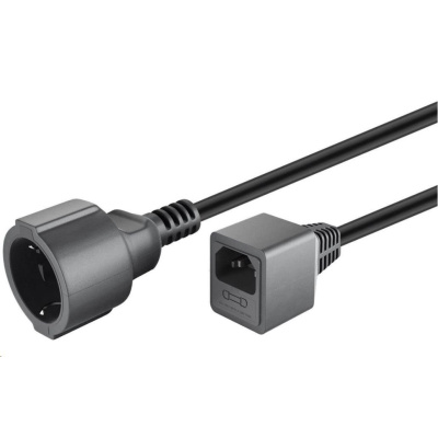 PREMIUMCORD Kabel napájecí 230V Prodlužovací s EURO konektorem C14 (IEC connection) , 1,5m
