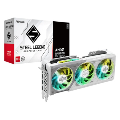 ASRock VGA AMD Radeon RX 9070 Steel Legend 16GB OC, RX 9070, 16GB GDDR6, 3xDP, 1xHDMI