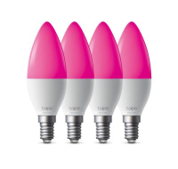TP-Link Tapo L430C(4-pack) chytrá WiFi stmívatelná LED žárovka (barevná,2500K-6500K,470lm,2,4GHz,E14)