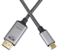 PremiumCord kabel USB-C na HDMI 2m rozlišení obrazu 8K@60Hz,4K@144Hz Aluminium