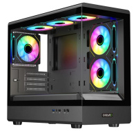 EVOLVEO Ursus, skříň mATX, 6x ARGB ventilátor 120mm, skleněná bočnice + přední panel