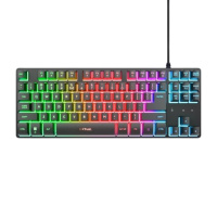 TRUST Klávesnice GXT 833 Thado, Membránová, USB, RGB, černá