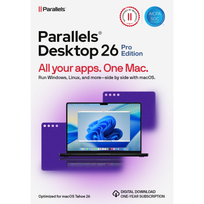 Parallels Desktop Pro Subscription 1 Year, EN/FR/DE/IT/ES/PL/CZ/PT