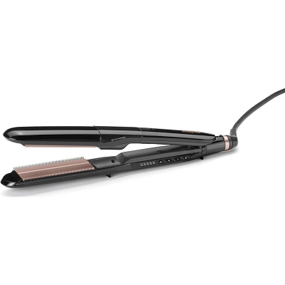 BaByliss ST493E Steam Smooth žehlička na vlasy, černá, parní systém, keramický povrch, 5 stupňů teploty