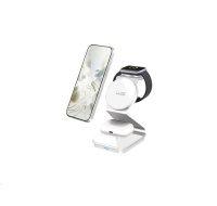 WG - Bezdrátová nabíječka WG37, 3v1 FAST MAGNET, 15W+3W+3W, bílá