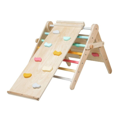 Montessori rostoucí Piklerové trojúhelník 3v1 s activity boardem a prknem 2v1 - fresh - 2. jakost