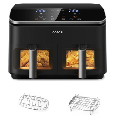 BAZAR Cosori Dual Basket horkovzdušná fritéza 8.5l + 5x špíz a rošt / poškozený obal