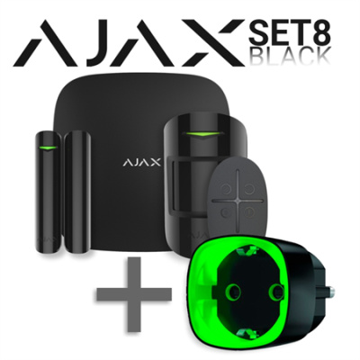 Ajax SET 8 -  StarterKit black +  Socket black - ZDARMA