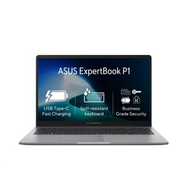 ASUS NTB ExpertBook P1 (P1503CVA-S7I316512X), i3-1315U, 15.6" FHD, 16GB, 512GB SSD, UHD, W11 Pro, Misty Grey