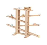 Dřevěná kuličková dráha XL s vláčkem ZDARMA - smontovaná