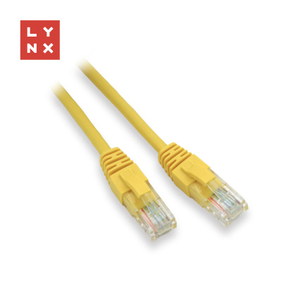 LYNX UTP patch kabel Cat5e, PVC, CCA, 1m, žlutý (balení obsahuje 10ks)